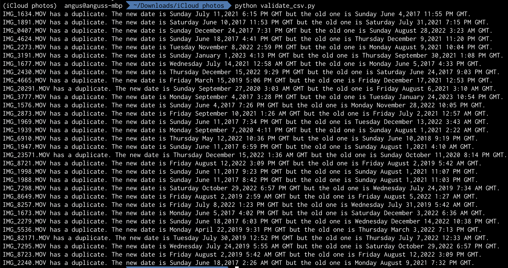validate_csv.py yielding more duplicates